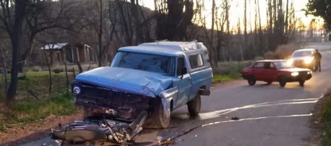 choque frontal tupungato muerte motociclista